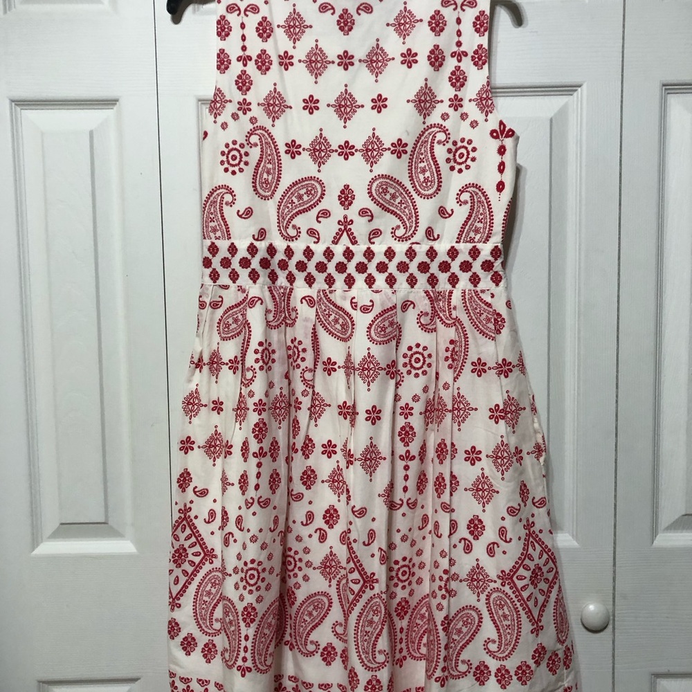 Talbots White Dress with Red Paisley Print - Picture 3 of 12